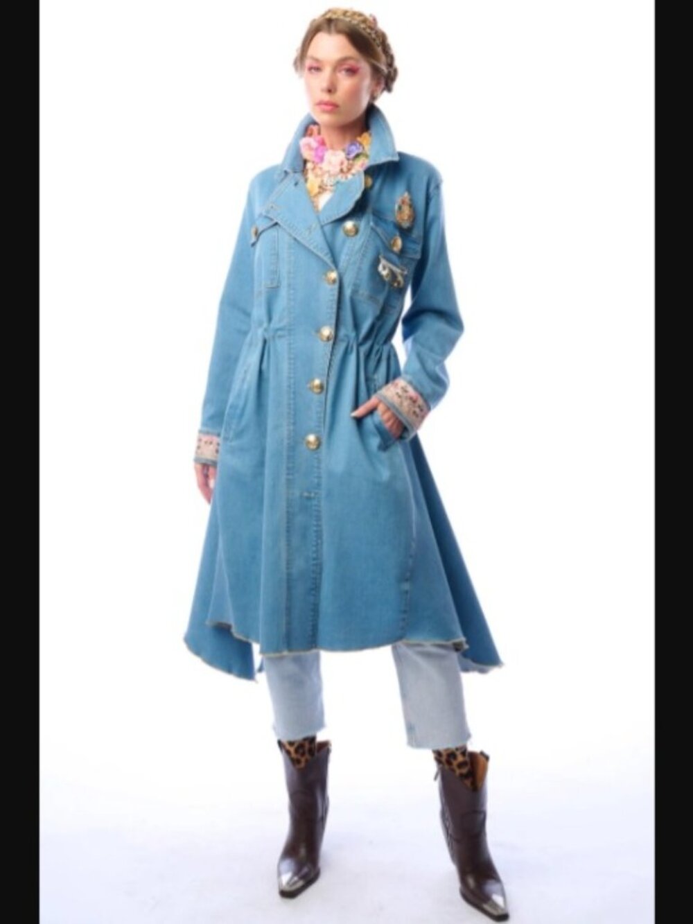 Aratta Monte Carlo Denim Long Duster Coat NWT SZ XL  /B5